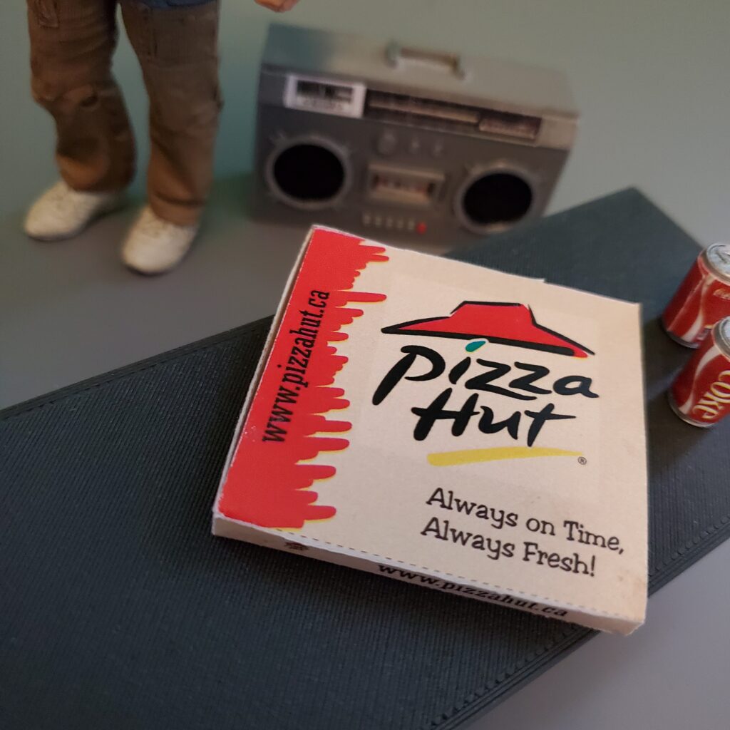 Pizza party! Some tunes and pop.