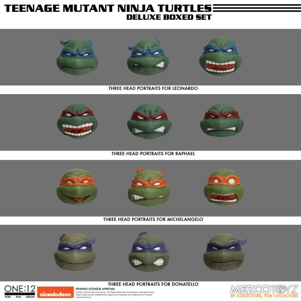 Teenage Mutant Ninja Turtles Interchangeable Head Sculpts